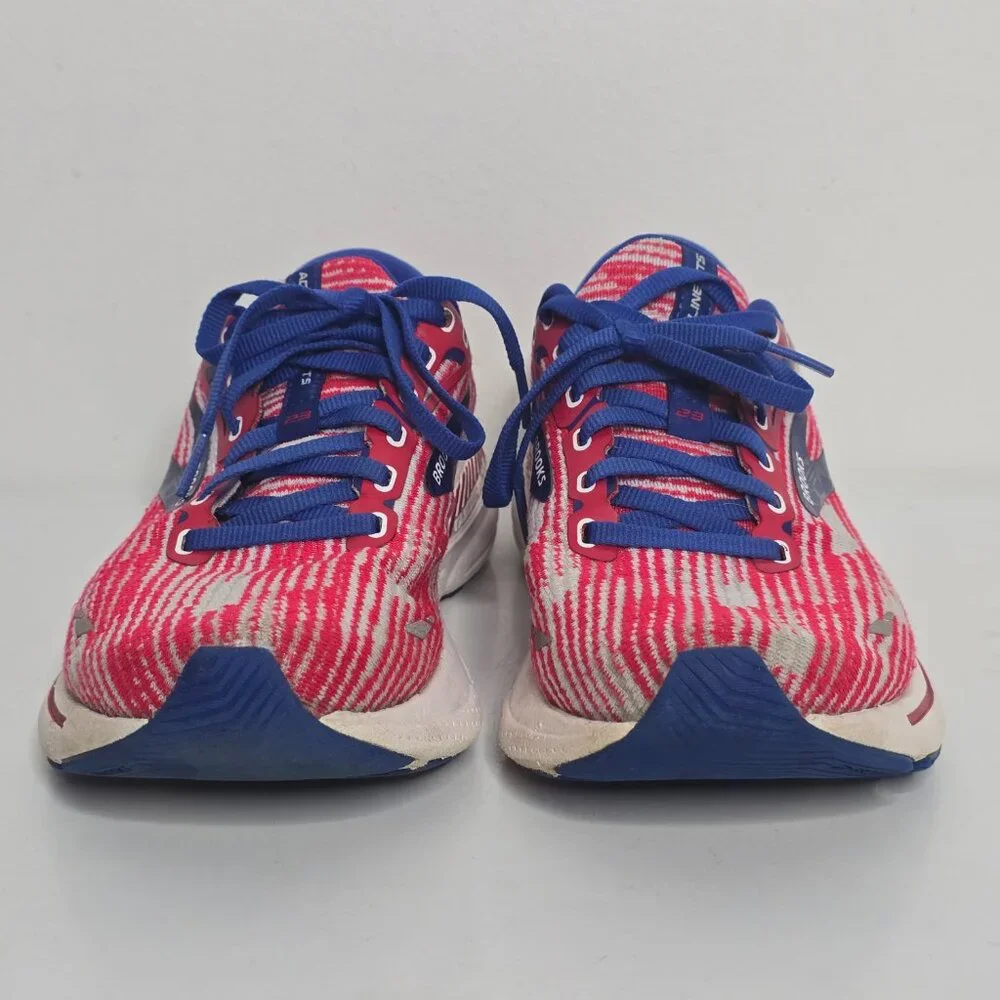 Brooks Womens Adrenaline GTS‎ 23 Sneakers Size 9 B White Blue Red Running Shoes